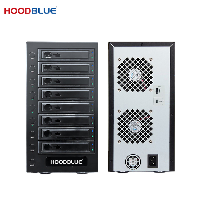 HOODBLUE 2.5/3.5inch SATA Hard Drive Docking Station 10Gbps RAID Hard Disk Cabinet USB3.2 HDD Array Cabinet Desktop Storage