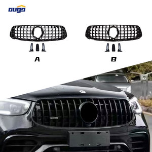 Grille de radiateur chromée argentée GUGO <span class=keywords><strong>Panamericana</strong></span> à lattes verticales pour Mercedes Benz <span class=keywords><strong>Classe</strong></span> GLC C253 Coupé 2020 - 2022 - Product Image 2