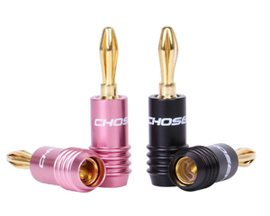 Nouvel arrivage : Connecteur banane HIFI plaqué or 24K BFA 4mm avec prise mâle 1P pour haut-parleur, boîtier en métal couleur canon de fusil - Product Image 3