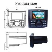 Receptor de medios digital para coche, productos impermeables marinos en tablero, con reproductor MP5 BT para UTV/ATV, 3 pulgadas, nuevo de fábrica