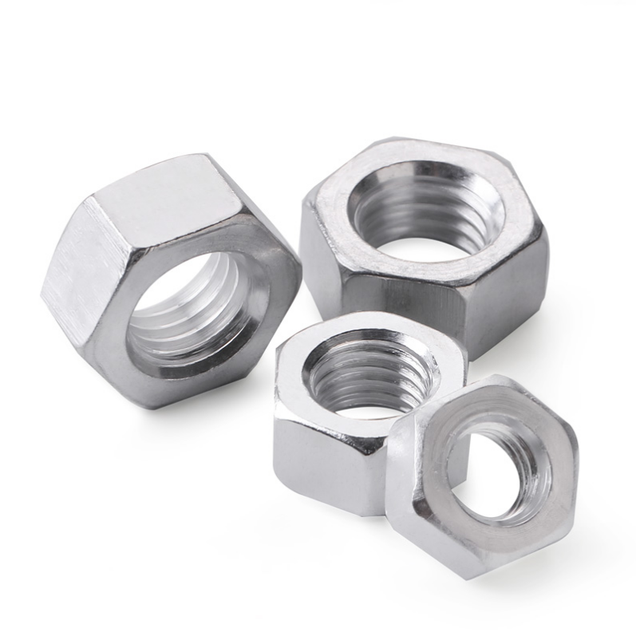 M16 M18 M24 Aluminum 6061 7075 White Anodized Alloy Steel Hex Hexagon Hexagonal Head Heavy Thin Nut DIN934