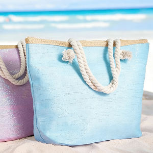 Sac fourre-tout scintillant prêt pour la plage, grande capacité, poignée en corde, sac de voyage imperméable - Product Image 5