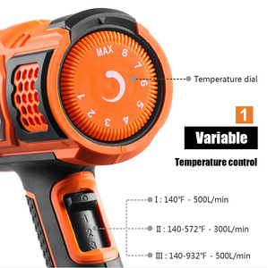 Pistola de Calor Profesional FR56603 de 2000W/12.5A con Temperatura Digital Ajustable para Celulares y Bricolaje - Product Image 3