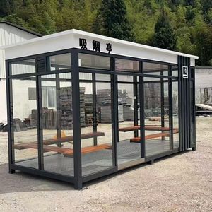 Abri à fumer extérieur en acier inoxydable, structure portable, utilisation en parc, design industriel - Product Image 4