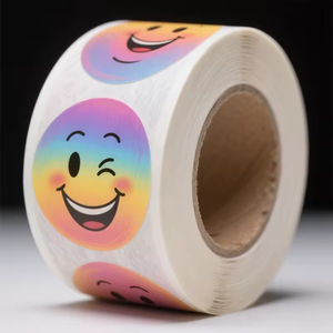 Personalized Product Round Stickers Paper Vinyl Adhesive <b>Waterproof</b> Sticker <b>Label</b> Printing logo Sticker Roll - Product Image 3