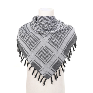 男性女性のためのタッセルネックヘッドラップ付きケフィエ100% コットンシェマー戦術砂漠スカーフ - Product Image 2