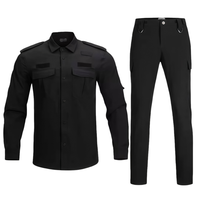 Ensemble d'uniformes tactiques de sécurité à séchage rapide noirs personnalisables avec services sécurisés