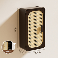 Étagères de rangement murales en plastique de style vintage, organisateur mural pour parfum, soins de la peau, porte-mouchoirs avec porte