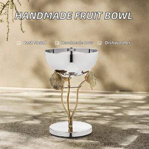 Bol à fruits secs de luxe durable en aluminium moulé fait main, compatible lave-vaisselle, avec surface texturée, pour maisons ethniques modernes - Product Image 2
