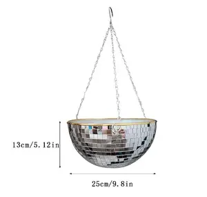 Deepbang toptan gümüş plastik saksı ekici topu şekli yeni top şekli ekici asılı disko topu 25CM