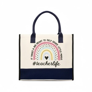 Premium Quality <b>Teacher</b> Life Canvas Tote <b>Bag</b> Eco Friendly Reusable Shopping <b>Bag</b> for <b>Teachers</b> Daily Carry Available For Sale - Product Image 1