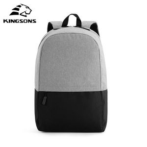 Kingsons <b>Backpack</b> Gray <b>Black</b> Solid Color <b>Waterproof</b> Unisex Student <b>Backpack</b> For Business Travel Summer 2026 - Product Image 3