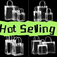 Sacs cadeaux réutilisables en PVC transparent, étanches, avec fermeture éclair, couleur personnalisée, taille sur mesure, sacs fourre-tout en plastique bon marché pour vêtements et colliers