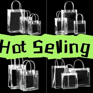 Sacs cadeaux en PVC transparent réutilisables, étanches, avec fermeture éclair, sacs en plastique bon marché, sacs de transport pour vêtements, vin, shopping, promotion, emballage de montres - Product Image 2