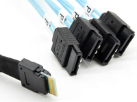 Cable Adaptador Mini SAS Ultrafino 4i 8654 para Servidor, Conexión Interna SATA de 7 Pines, Núcleo de Cobre, Grado IP67, Longitud de 1 m