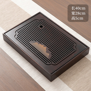 ชุดชงชาคุนฟูสไตล์ใหม่ปี 2025 - ทำจากไม้ไผ่และไม้เนื้อแข็ง พร้อมระบบระบายน้ำและเก็บน้ำ โต๊ะชาขนาดเล็กสำหรับชงชาแบบแห้ง - Product Image 2