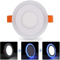 Plafonnier encastré rond 3+3w 6+3w 12+4w 18+6w, panneau LED bicolore RGB