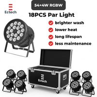 Projecteurs LED PAR RGBW 18 pièces IP33 110V-220V Finition Brillante Garantie 2 Ans pour Studios de Diffusion en Direct et Studios de Danse