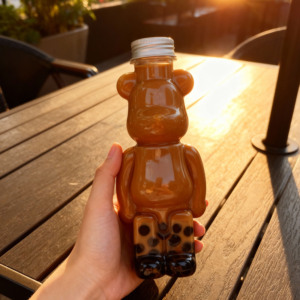 New Design 500ML 700ML <strong>Bear</strong> Shape Plastic <strong>Bottles</strong> for Milk Tea Plastics Water <strong>Bottle</strong> Plastic Juice <strong>Bottle</strong> with Lids - Product Image 3