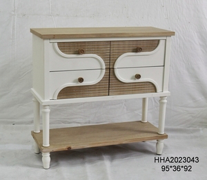 ART NEST - Mueble de Almacenamiento Moderno de Madera Blanca Resistente con 2 Cajones para Sala de Estar, Comedor y Hogar - Product Image 4