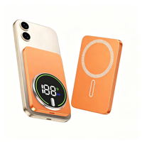 Batterie externe magnétique ultra-fine 5000 mAh 10000 mAh, chargeur magnétique sans fil 15 W, charge rapide PD20W, batterie externe mince