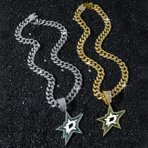 Vente en gros Dallas Stars Chaîne Collier Charm Ice Cuban Collier pour personnalisé <span class=keywords><strong>NFL</strong></span> MLB NHL Team Pendentif <span class=keywords><strong>Meilleur</strong></span> cadeau Fans - Product Image 4