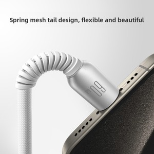 Câble de données tressé PD à charge rapide 60W avec connecteurs USB-C pour téléphones mobiles 15, 16, 17 - Product Image 2