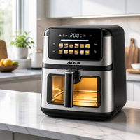 Friteuse à air numérique 2200W, grande capacité 10L, avec technologie de double chauffage et fenêtre de visualisation, 12 programmes prédéfinis, vente en gros