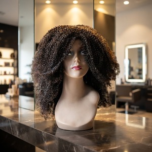 18'''' mongolo <span class=keywords><strong>Afro</strong></span> Riccio crespo Vergine fatta a Macchina Parrucche 100% Dei Capelli Umani 1b <span class=keywords><strong>Parrucca</strong></span> Per Le Donne Nere - Product Image 6
