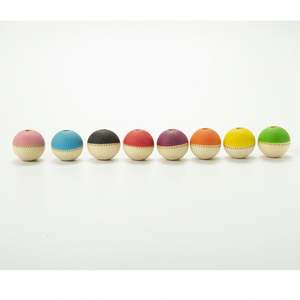 <b>Beads</b> for Kids DIY Crafts Accessories Round <b>Wood</b> Pattern Half Colored Loose Custom 20MM Multi Wooden <b>Beads</b> for Jewelry Making - Product Image 1