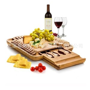 Bamboo <b>Cheese</b> Board <b>Set</b> With <b>Knives</b> And Serving Tray For Home Use - Product Image 5