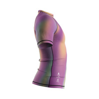 Rashguard à manches courtes pour homme, grande taille, en tissu anti-odeur, violet dégradé irisé, pour le surf, la natation et la voile