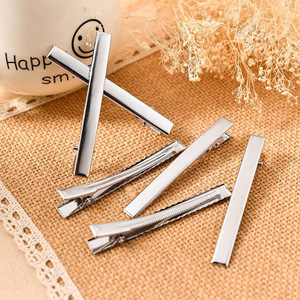 Pinces à cheveux carrées en métal, petites, plaquées, accessoires pour cheveux, fournitures d'artisanat - Product Image 1