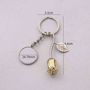 <b>Personalized</b> Gift Rose Gold <b>Keychain</b> Elegant Rose Shape Heat Transfer Key Hanger for Special Occasions - Product Image 3