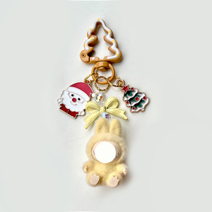 Regalos de Navidad/Halloween - Llavero de Peluche Mini BUBU - Diseño de <span class=keywords><strong>Conejito</strong></span> de Peluche Suave con Detalles Elegantes de Cuentas y Lazos - Product Image 5
