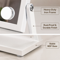 Miroir de maquillage BUYWAY Holly Wood avec 9 ampoules LED à 3 couleurs réglables, miroir professionnel de salon 360° °   Miroir intelligent tactile pivotant