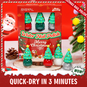 Ensemble de vernis à ongles de Noël, 4 couleurs, rouge, <span class=keywords><strong>vert</strong></span>, blanc, argent, kit de vernis à ongles à séchage rapide, <span class=keywords><strong>manucure</strong></span> DIY, salon à domicile, cadeau pour femmes et enfants - Product Image 1