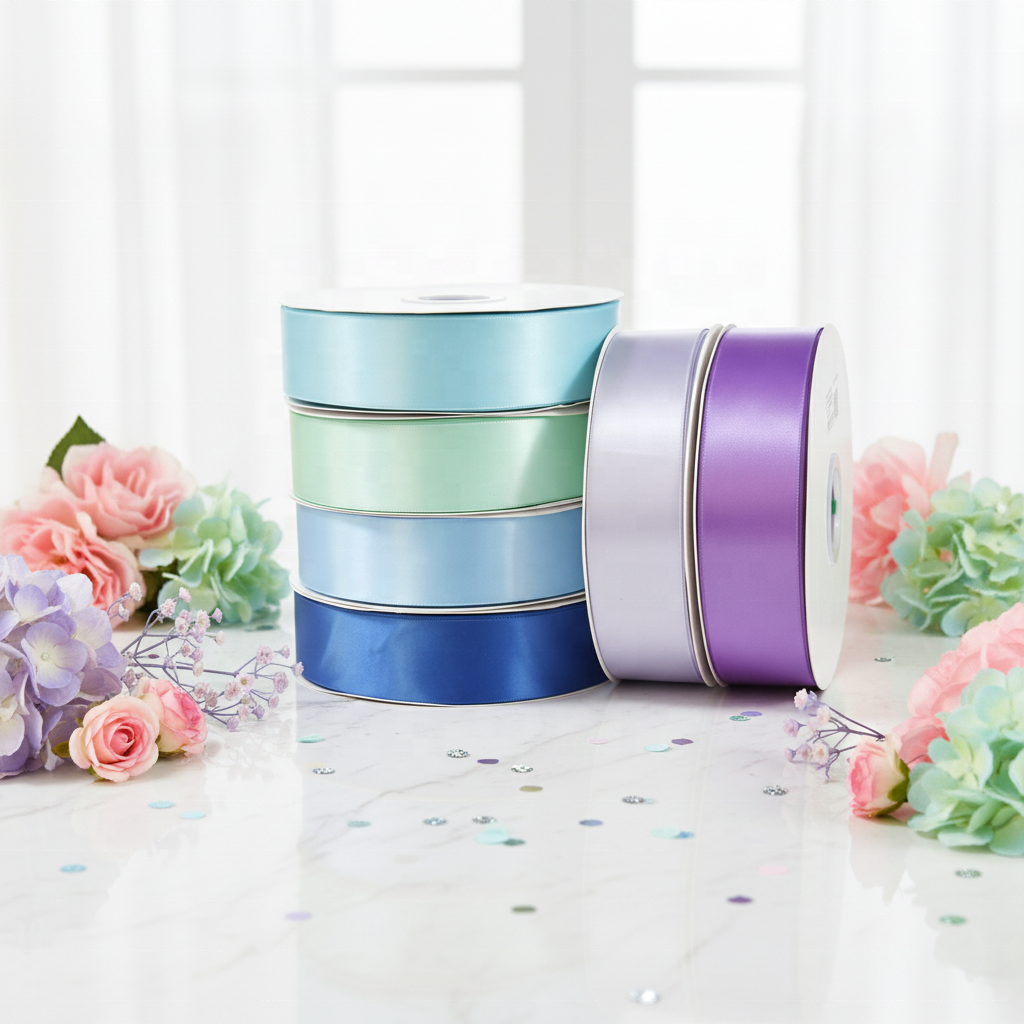 China Factory Wholesale 196 Color Double-Sided Gift Packaging Ribbon Christmas Valentine's Day Ribbon Preserved Flower Ribbon