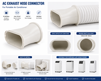 Tuyau d'évacuation flexible en polypropylène haute pression, longueur réglable, durable, pour climatiseur, conduit de ventilation universel pour