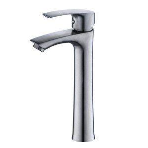 Single Handle 304 Stainless Steel Basin Faucet Modern <b>Deck</b> Mounted Ceramic Valve Core Single Hole - Product Image 4