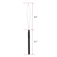 Outil professionnel durable pour la pose de perles sur les extensions capillaires, aiguille à boucle pour tirer les mèches, aiguille à enfiler pour extensions de cheveux