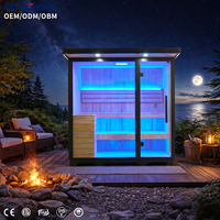 Sauna extérieur pour 2 à 4 personnes avec lumières LED de chromothérapie, idéal pour les jardins, les villas et les familles