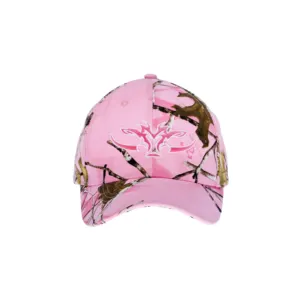 ใหม่-สีชมพู Camo เบสบอลหมวก,Custom ตาย6แผงหมวก Camo Polo Sweatband