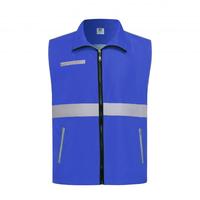 Gilet de sécurité pour bénévoles OEM en polyester anti-plis avec bande réfléchissante, vêtement de travail personnalisable avec logo