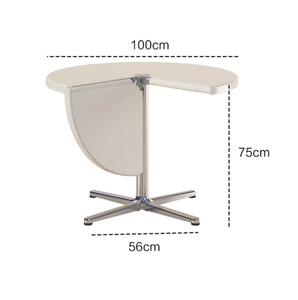 <span class=keywords><strong>Table</strong></span> à manger ronde pliable, plateau en ABS, base en <span class=keywords><strong>aluminium</strong></span> à quatre branches, <span class=keywords><strong>table</strong></span> à manger <span class=keywords><strong>extensible</strong></span> pour petit appartement, gain de place - Product Image 5