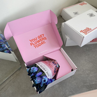 Boîte à fleurs personnalisée avec logo imprimé, boîte cadeau florale de luxe en carton ondulé recyclable, impression recto-verso, boîte d'emballage
