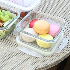 Boîte à lunch en verre écologique personnalisée avec couvercle à clipser, cuillères incluses, design classique, récipient alimentaire en verre sous vide, compatible micro-ondes pour - Product Image 5