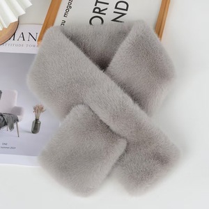 Bufanda de felpa cálida con Cuello de piel cruzada versátil <span class=keywords><strong>para</strong></span> mujer de otoño e invierno con piel sintética de conejo Rex <span class=keywords><strong>para</strong></span> niña - Product Image 6