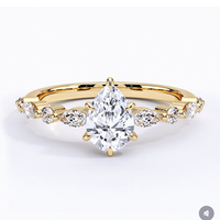 QinglongJewelry DEF renk Lab yetiştirilen elmas nişan yüzüğü IGI sertifikalı HPHT Oval şekil sentetik elmas yüzük
