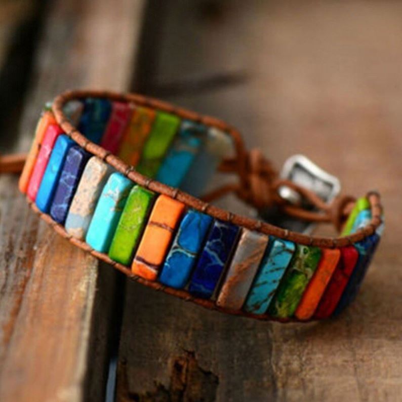TUBMEELLUWA 7 Chakra Bracelet - Adjustable Braided Beaded Crystal Stone Bracelet With Tiger's Eye - View #3